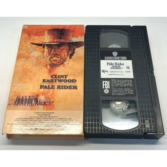 Pale Rider Clint Eastwood VHS Western Video Tape 1985 Wild West Cowboy - Picture 3 of 6